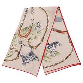 Lenço de seda Hermès Beige Pampa 70 Bege