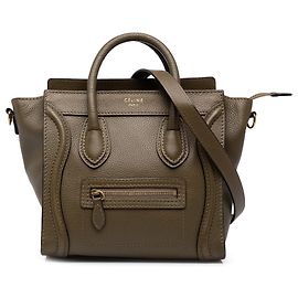 Céline Celine Brown Nano Leather Luggage Tote Brown Khaki
