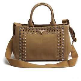Bolso Tote Prada Canapa Castaño Negro