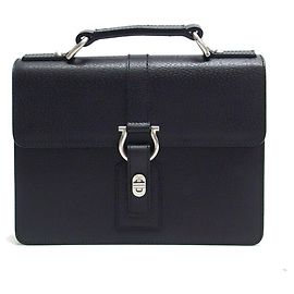 Salvatore Ferragamo Gancini Clutch Bag Black