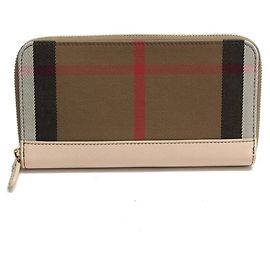 Portafoglio lungo rotondo Burberry Nova Check Nero Rosa Bianco Rosso Beige