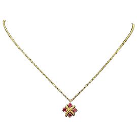 Tiffany & Co. Necklace 18K Yellow Gold Ruby Pendant Red Golden
