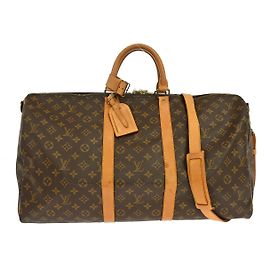 Louis Vuitton Keepall Bandouliere Monogram Canvas 55 Brown
