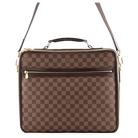 Louis Vuitton Damier Ebene Porte Ordinateur Savannah Handtasche Braun Damier ebene