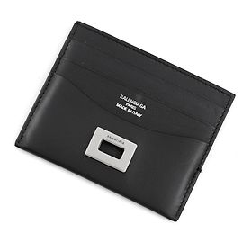 Tarjetero Balenciaga de piel negra Negro