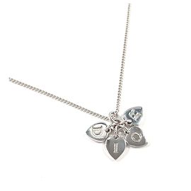 Christian Dior Logo Herz Halskette Silber