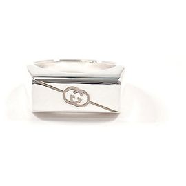 GUCCI Silberring - Diagonale ineinandergreifende G Silber