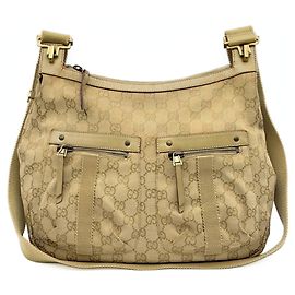 Bolsa de Ombro Gucci GG Canvas Bege