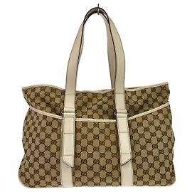 Cinto Gucci GG Canvas com couro perfurado Large Bege