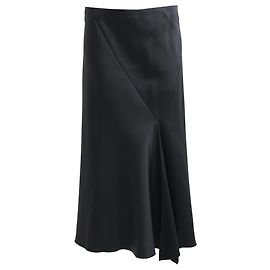 Jupe midi asymétrique The Row en acétate noir Noir