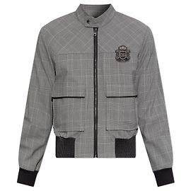 Dolce & Gabbana Chaqueta con estampado de cuadros Gris