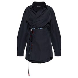 Balenciaga Vestido con cinturón en la cintura Azul