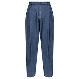 Jeans in cotone blu con pieghe Dolce & Gabbana Blu