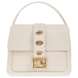 Burberry Rider Small Leather Handbag White Cream White Cream