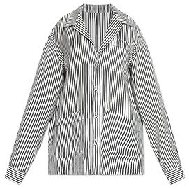 Tom Ford Silk Shirt White Black Striped White
