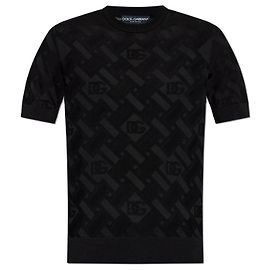 Dolce & Gabbana Seiden T-Shirt Schwarz Schwarz