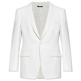 Tom Ford Blazer con finitura in raso Bianco Crudo