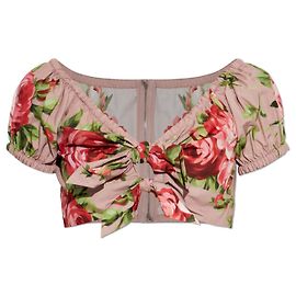 Dolce & Gabbana Top corto con motivo floral Rosa