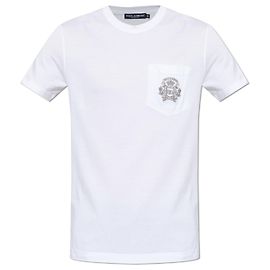 Dolce & Gabbana T-Shirt mit besticktem Logo Weiß