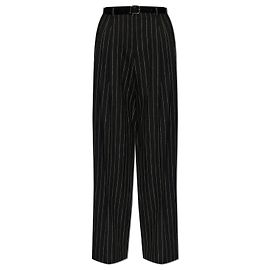 Dolce & Gabbana Hose mit Gürtel Schwarz Wolle Schwarz