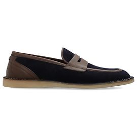 Mocassins Dolce & Gabbana em camurça azul e couro Azul