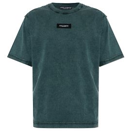 Dolce & Gabbana T-shirt with logo patch Green