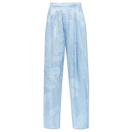 Balenciaga Pantalones de seda de corte holgado Azul