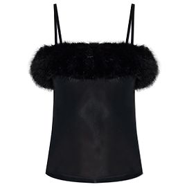 Balenciaga Top mit Kunstpelz Schwarz Schwarz