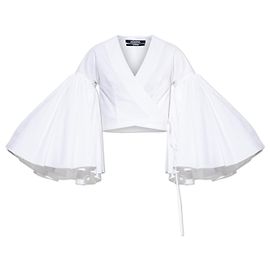 Jacquemus Paysan White Cotton Wrap Top White