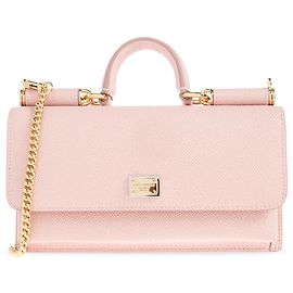 Clutch Dolce & Gabbana em couro saffiano rosa Rosa