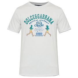T-shirt en coton gris avec imprimé Dolce & Gabbana Physical Academy Gris