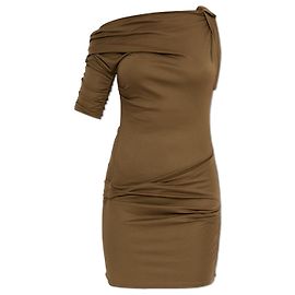 Jacquemus Kleid mit dekorativem Drapieren Braun
