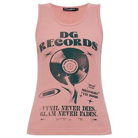 Dolce & Gabbana Geripptes Top mit Print Pink