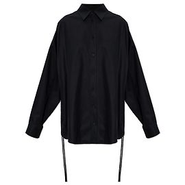 Camisa Balenciaga oversized de algodão preta Preto