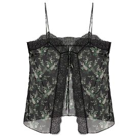 Dolce & Gabbana Seidentop mit Blumenmotiv Schwarz
