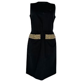 Marni ärmelloses Shift-Kleid aus schwarzer Baumwolle Schwarz