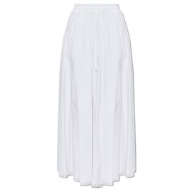 Dolce & Gabbana Jupe en coton avec inserts en dentelle Blanc