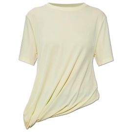 Loewe Top asimétrico con logotipo bordado Amarillo