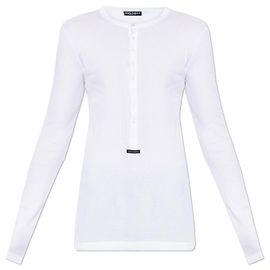 Dolce & Gabbana Camiseta de manga larga acanalada Blanco