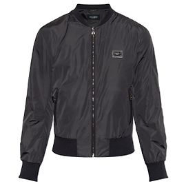 Dolce & Gabbana Logo Bomberjacke Schwarz Polyamid Schwarz