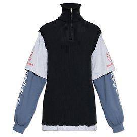 Balenciaga Sweatshirt with combined fabrics Black