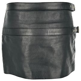 Autre Marque Saint Laurent Minirock aus schwarzem Leder Schwarz