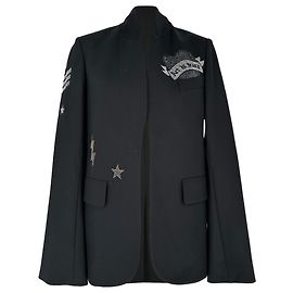 Zadig & Voltaire Very Bis Multistrass Open Front Blazer in Black Polyester Black