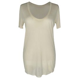 The Row U-Neck Top aus cremefarbener Viskose Weiß Roh