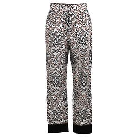 Pantaloni a gamba dritta floreali Dolce & Gabbana in poliammide argento Argento