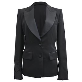 Yves Saint Laurent Saint Laurent Tuxedo Blazer in Black Wool Black