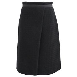 Louis Vuitton Midi Skirt in Black Wool Black
