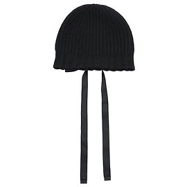 Berretto Chanel CC con dettaglio fiocco in cashmere nero Nero