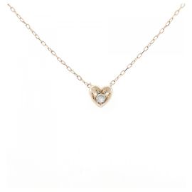 Autre Marque K10 Pink Gold Diamond Halskette Pink
