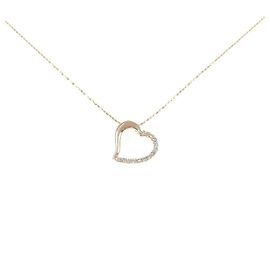 Autre Marque Au750 Herz-Diamant-Halskette Pink